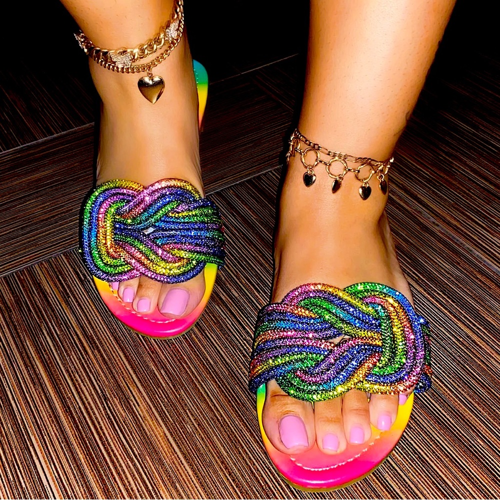 LOLLI POP RHINESTONE SANDALS MULTI